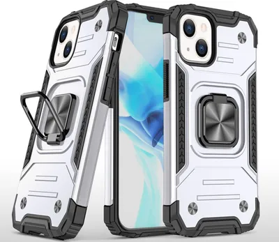 Produktbild von Mobigear Armor Ring iPhone 13 Pro Hülle Hardcase Backcover Stoßfest mit Ringhalter - Silber