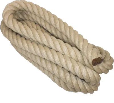 A coiled rope on a white background.