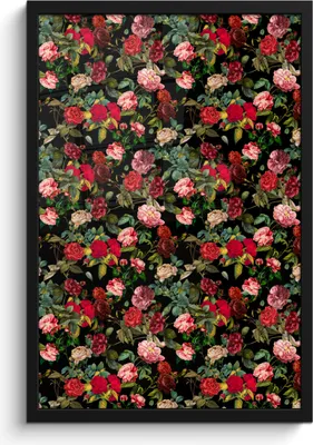 Produktbild von MuchoWow® MuchoWow® Gerahmtes Poster Blumen - Rot - Rosen 40x60 cm - Poster mit zchwarzem Bilderrahmen - Papierdruck - Wandbilder