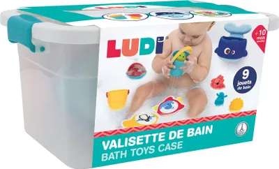 Produktbild von Ludi Badespielzeug Aufbewahrungskoffer - bunte Wasserspielset für Kinder