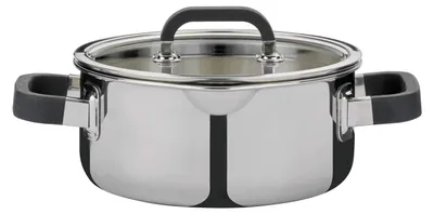 Bratpfanne 2,7 L Edelstahl mit Deckel, induktionsgeeignet