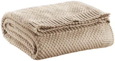 Produktbild von Strickplaid aus recyceltem Material Danilo Natur 130 x 160 – sde   ld