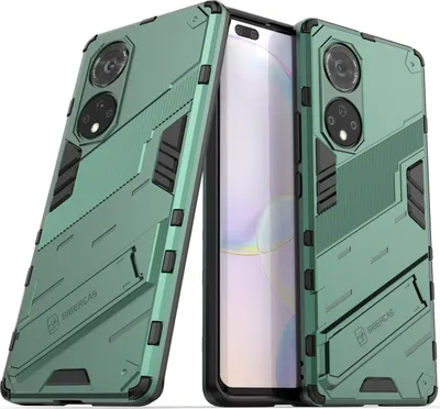 Produktbild von Armor Hülle für Huawei Nova 9 Pro /Honor 50 Pro, Hybrid PC TPU Bumper Stoßfestes Schutzhülle mit Standfunktion Grün