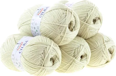 500g Strickgarn CILKA by VLNIKA Klassikgarn Strickwolle mit Schimmereffekt, beige