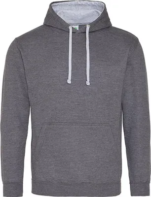 Produktbild von Just Hoods JH003 | Varsity Herren Hoodie / Kaputzenpullover - Farbe: Charcoal (Heather)/Heather Grey - Größe: XXL