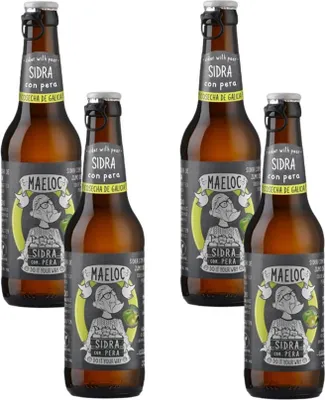 Produktbild von Spanischer Apfelwein Sidra mit Birne aus Galicien Maeloc 4 x 33cl