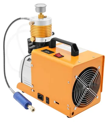 Obrázek produktu pro Vysokotlaký vzduchový kompresor – PCP kompresor – 30 MPa / 4500 psi – 220 V – 1,8 kW – 100 l/min – pro potápěčské lahve a pneumatiky – oranžový