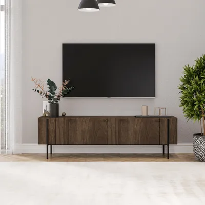 Produktbild von Skye Decor, Herman - Walnut, TV-Ständer, 100 % Melaminbeschichtete Spanplatten, Nussbaum, 160 x 31,4 x 45,6 cm