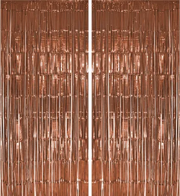 Produktbild von 2x Lametta Vorhang - rose gold - 91x244 cm