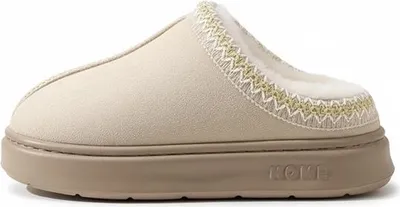 Produktbild von Damen Klassische Isoliert Slippers Gefüttert Hausschuhe Home Beige Gr.36/37