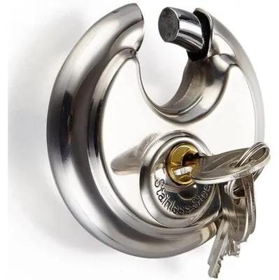 Produktbild von Rundbügelschloss Edelstahl 9.5 mm Bügel Wasserdicht Rostschutz Silber