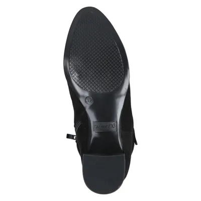Produktbild von Caprice Damen Stiefelette Blockabsatz gesmokt Stretch Kettendetail 9-25306-29, Größe:39 EU, Farbe:Schwarz