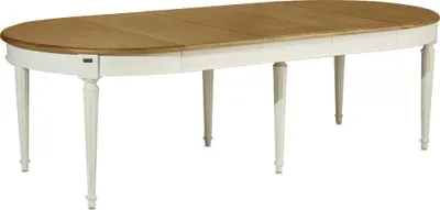 Produktbild von Ovale Eichenholztisch mit 3 Verlängerungen, 8/10 Gedecke.
