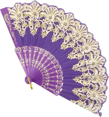 Productafbeelding van Opvouwbare Handwaaier Paars – Elegante Stof Danswaaier voor Feest en Bruiloft