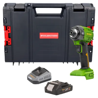 Produktbild von Procraft PS22bb Akku Schlagschrauber 20 V 230 Nm 1/2" Brushless + 1x Akku 2,0 Ah + Ladegerät + RHINO Toolcase