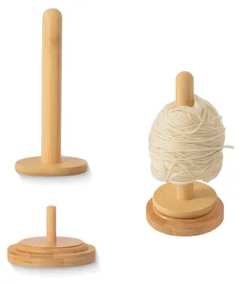 Produktbild von Tragbarer Garnhalter aus Holz, Wollabwickler Rotierend, Wollwickler zum Stricken, Garnhalter Spender, Handgefertigter Garnkugelhalter zum Stricken für Garnaufbewahrung, Heimwerker, Nähbegeisterte