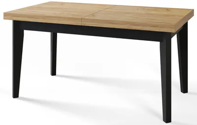 Immagine prodotto di Alpi Moebel, Tavolo da Pranzo Skandi, Tavolo da Cucina Allungabile, Dimensioni: 120-160x80x78 cm, Gambe in Legno Nere, Craft