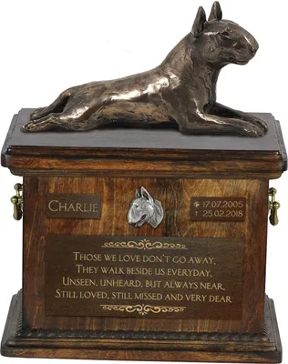 Zdjęcie produktu dla Bulterier, Bull Terrier III - urna na prochy psa, urna ze statuetką, personalizowana urna na psie prochy marki Art-Dog