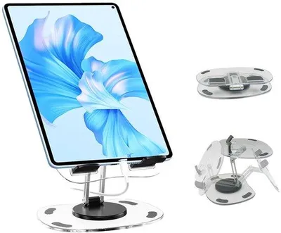 Produktbild von Flexible Tablethalter - 360° Drehbar - Faltbar - Antislip Silikon - Geeignet für Tablets und Smartphones - Tablet-Ständer