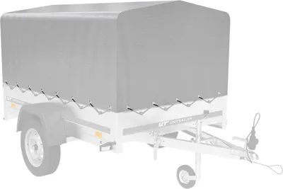 Produktbild von UNITRAILER Anhängerplane 200x125 cm Grau Hochplane 80 cm