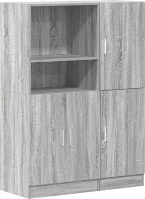 Produktbild von 2-tlg. Küchenschrank-Set Grau Sonoma Holzwerkstoff