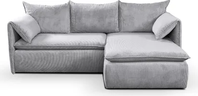 Produktbild von Ecksofa mit Schlaffunktion - Ecke Rechts - Feincord - Grau - TEODORA