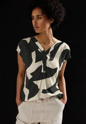 Produktbild von Street One Blusenshirt 'Gemusterte Bluse', A345739, whale tail grey, Gr. 38