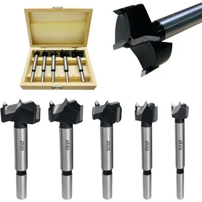 Productafbeelding van Forstnerboormachine set, 5 stuks, koolstofstaal, voor houtbewerking, 15-35 mm