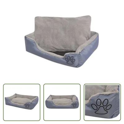 Produktbild von The Living Store Hundebett mit gepolstertem Kissen Größe XXL Grau