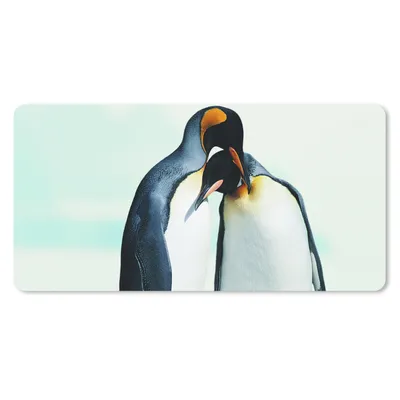 Produktbild von MuchoWow® Schreibtischunterlage Pinguine - Schnee - Familie 80x40 cm - XXL Mauspad - Gaming Mauspad