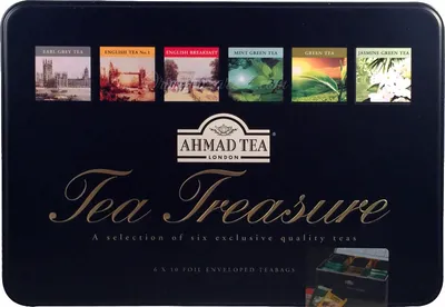 Obrázok produktu pre Ahmad Tea - darčeková krabička s pokladom 6 x 10 čajových vrecúšok s fóliou s príchuťou