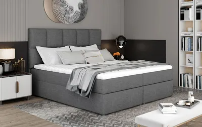 Produktbild von NABBI Gepolstert Doppelbett mit Stauraum Grosio 165 - grau (Sawana 05)
