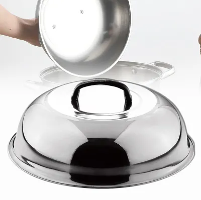 Immagine prodotto di Solidchoice - Coperchio in acciaio inossidabile per wok, con manico, ideale per cotture in padella e al vapore (36 cm)