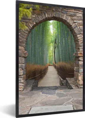 Produktbild von MuchoWow® Gerahmtes Poster Bambus - Japanisch - Durchsichtig - Wald 60x90 cm - Poster mit Schwarzem Bilderrahmen Wandposter Rahmen Foto Bilder - Kunst
