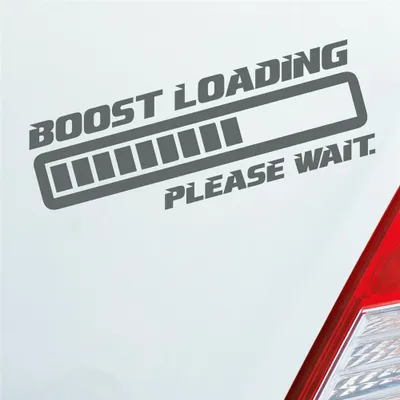 Produktbild von Auto Aufkleber Boost Loading Please Wait Tuning 15x5 cm Grau Sticker Heckscheibenaufkleber