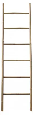 Image de Escalier décoratif en bambou de 200 cm de haut, pour l'extérieur, couleur bois naturel