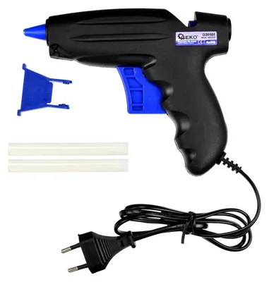 Immagine prodotto di Pistola per colla a caldo elettrica, ad aria calda per saldatura con silicone 200 w, con 2 stick, Geko