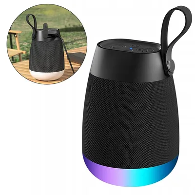 Produktbild von Tragbarer Bluetooth-Lautsprecher mit 360° Musiklichtern, Bluetooth 5.0, wasserdicht, 6h Wiedergabe, für Party & Camping