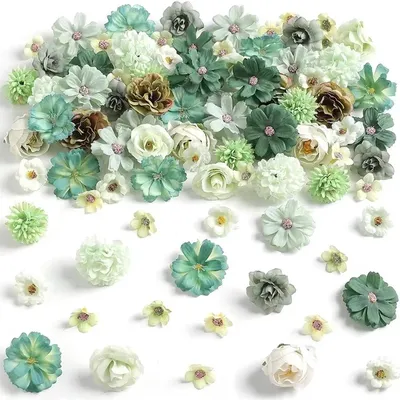 Produktbild von Künstliche Rosen 80 Stück 4 cm – Seidenrosen Grün für Deko DIY
