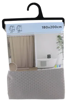 Image de Rideau de douche en polyester 180 x 200 cm, motif losange - taupe - Tendance