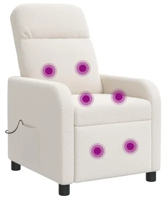 Imagen del producto de Sillón de masaje relax de color crema, con tejido bouclé