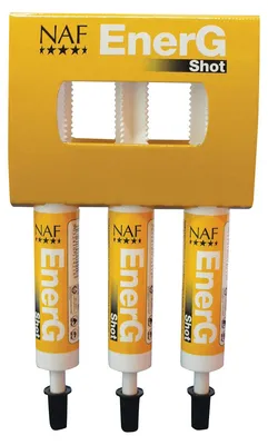 Zdjęcie produktu dla NAF EnerG Shot 3x30 ml – niezbędne aminokwasy przed zawodami/konkursem – zastrzyk energii