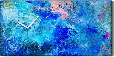 Produktbild von Wandkunst Leinwand Bild Uhr Geräuschlos Kunstdruck 60x30 Malerei Abstrakte Kunst - weiße Hände