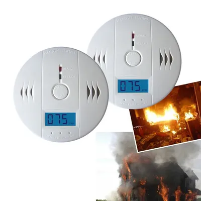 Produktbild von Jiubiaz 2x CO Medler Rauchmelder Feueralarm Pause und Testtaste Batterieanzeige Weiß