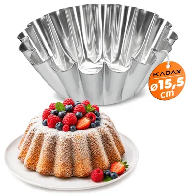 Image de KADAX Moule à kouglof, Moule à gâteaux en tôle galvanisée, Moule à pâtisserie ondulé haut