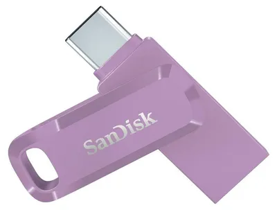 Zdjęcie produktu dla SanDisk Ultra Dual Drive Go USB 128GB, 128 GB, USB Type-A / USB Type-C, 3.2 Gen 1 (3.1 Gen 1), 400 MB/s, Obrotowy, Lawenda