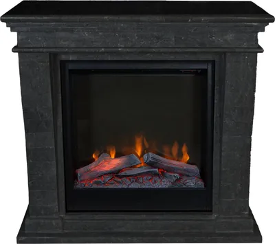 Image de Xaralyn cheminée électrique - Kreta-Mini ELE-SBU - noir pierre naturelle - 1500 Watt chauffage - avec télécommande - cheminée encastrable inclus - cheminée décorative