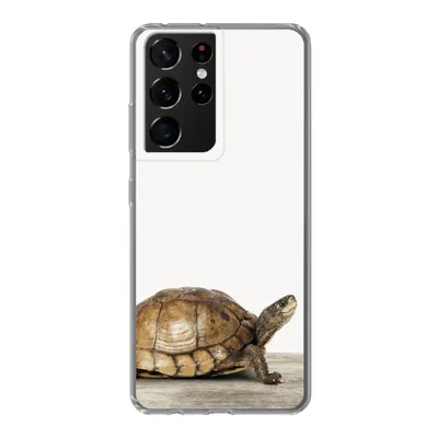 Produktbild von MuchoWow® Handyhülle Schutzhülle Hülle für Samsung Galaxy S21 Ultra Schildkröte - Junge - Tiere - Kinder - Mädchen Silikon Softcase Handy Hülle - Mobiltelefon