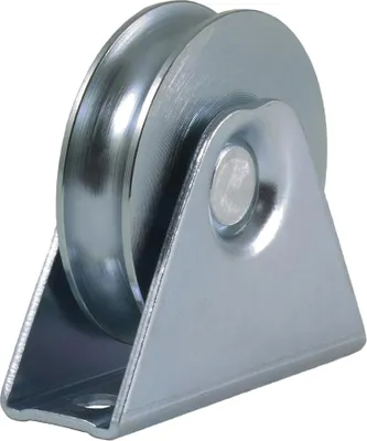 Produktbild von 80mm Schieberad Riemenscheibe Rad in Halterung Führungsrad Stahlrad 16mm "U"-Rille