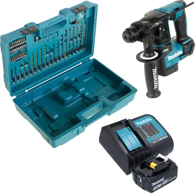 Obrázok produktu pre Akumulátorové vŕtacie kladivo Makita DHR 171 ST1X3 18 V 1,2 J SDS-Plus Brushless + 1x akumulátor 5,0 Ah + nabíjačka + 65-dielna súprava príslušenstva + kufor